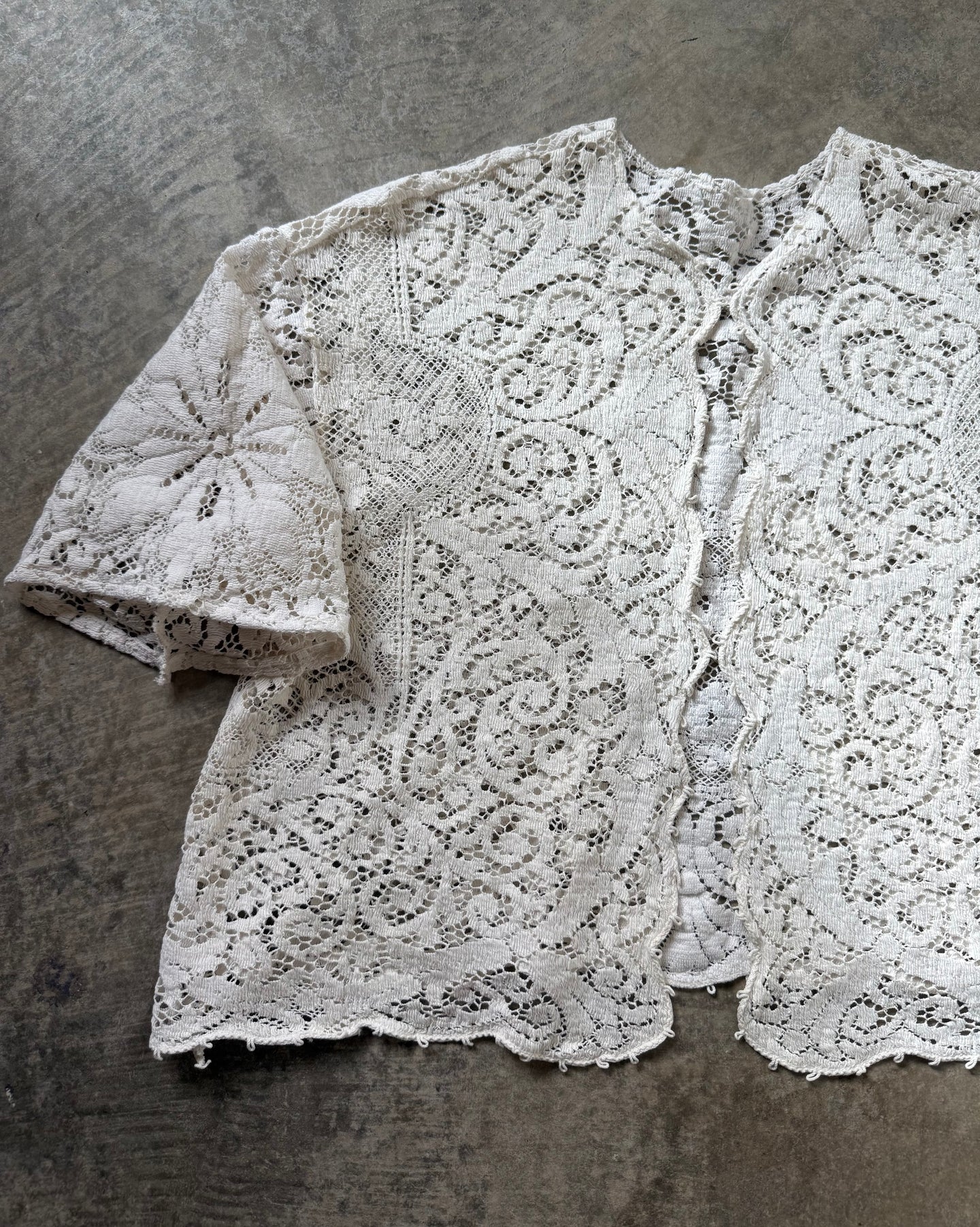 Signature Handmade Cotton Lace Short Sleeve button up